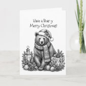 クマとメリークリスマス カード (正面)