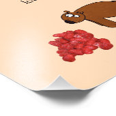 クマとラズベリー フォトプリント            (角)