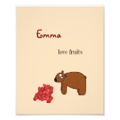 クマとラズベリー フォトプリント            (正面)