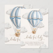 クマと一緒にお待ちかね♪ 赤ちゃんのための絵本カード 招待状 (正面/裏面)