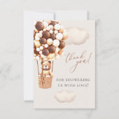 クマと一緒にお待ちしております!ベイビーシャワーのお礼 サンキューカード (正面)