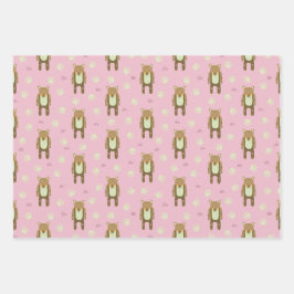 クマと友達のラッピング紙 ラッピングペーパーシート