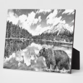 クマと山のプレート フォトプラーク (側面)