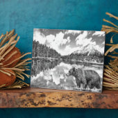 クマと山のプレート フォトプラーク (側面)