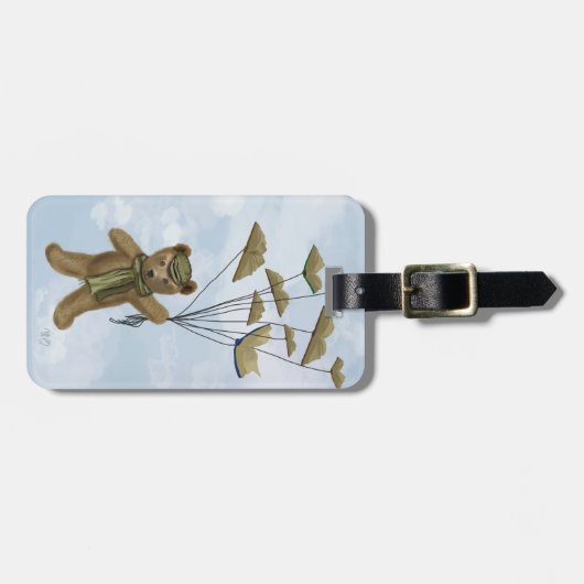 クマと本の蝶3 ラゲッジタグ (正面横)