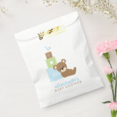 クマと玩具ブロック男の子のシャワー フェイバーバッグ (封をした状態)