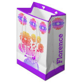 クマと花はクンクン ミディアムペーパーバッグ (正面アングル)