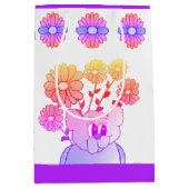 クマと花はクンクン ミディアムペーパーバッグ (正面)