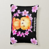 クマと花 アクセントクッション (裏面(縦))