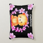 クマと花 アクセントクッション (正面(垂直))
