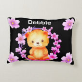 クマと花 アクセントクッション (裏面)