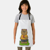 クマと花 エプロン (インサイチュ)