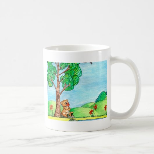 クマと花 コーヒーマグカップ (右)