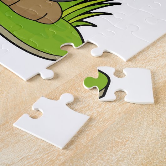 クマと花 ジグソーパズル (側面)