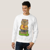 クマと花 スウェットシャツ (正面フル)
