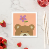 クマと花 スタンダードカクテルナプキン (インサイチュ)