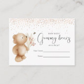 クマと蜂は何個だと思う？赤ちゃんシャワーゲーム エンクロージャーカード (正面)