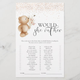 クマと蜂は彼女はむしろ赤ちゃんシャワーゲームをする