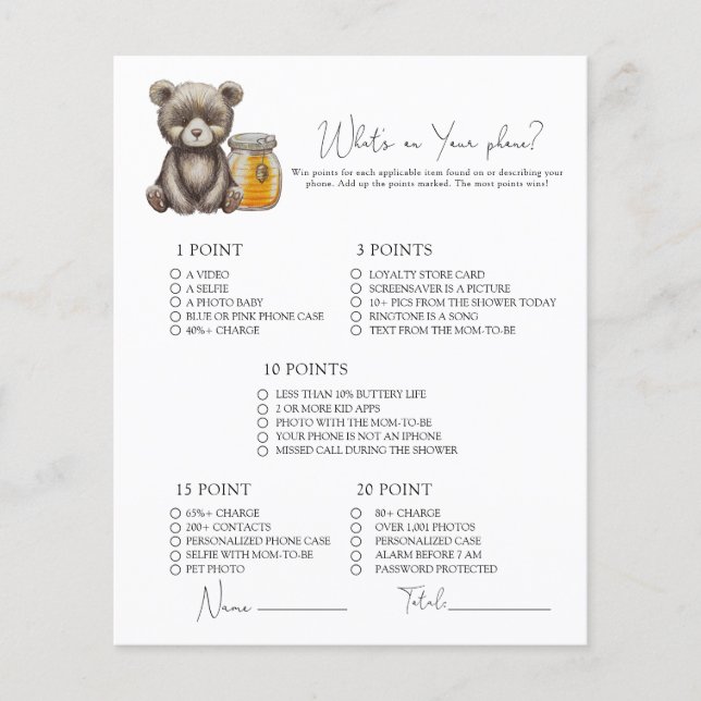 クマと蜂蜜 – あなたの携帯ゲームの何 (正面)