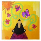 クマと蝶の三徳 タイル (正面)