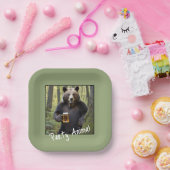 クマと誕生日ビール ペーパープレート (パーティー)