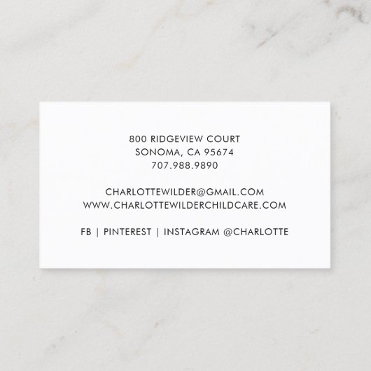 クマと赤ちゃん保育園 名刺 (裏面)