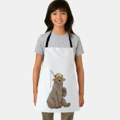 クマと魚釣り魚釣り棒 エプロン (インサイチュ)