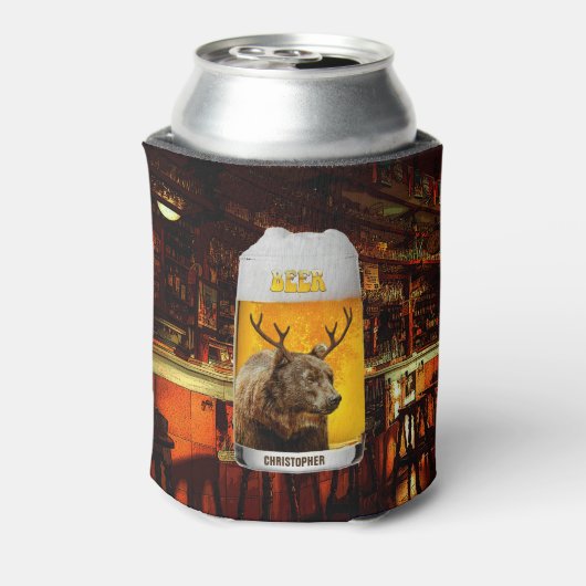 クマと鹿の角ビアマグパブオーナークールおもしろい 缶クーラー (缶裏面)