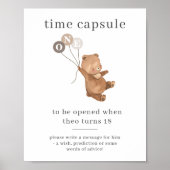 クマと3ブラウンバルーン時間カプセルポスター ポスター (正面)