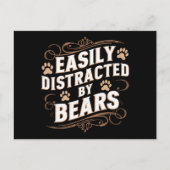 クマに容易に気を取られるゲイクマプライド ポストカード (正面)