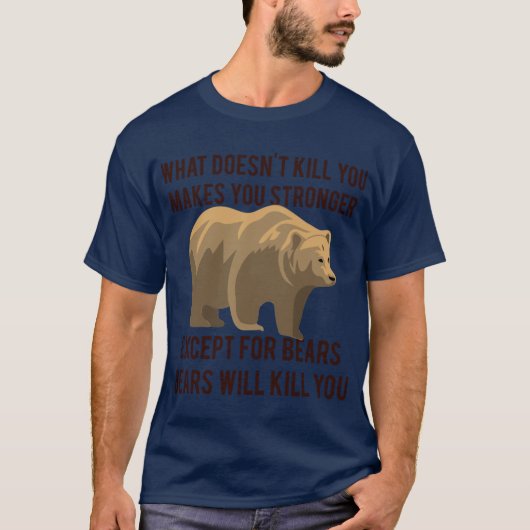 クマに殺されるよ 男の子 ふざけた Tシャツ (正面)