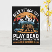クマに襲われたら死んだふり おもしろ キャンピング ハイキング もう カード (黄色い花)