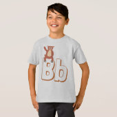 クマのかわいいB – 子供たち英語アルファベット Tシャツ (正面フル)