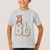 クマのかわいいB – 子供たち英語アルファベット Tシャツ (正面)