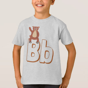クマのかわいいB – 子供たち英語アルファベット Tシャツ