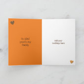 クマのぬいぐるみがだいすきなおとうさん オレンジとブラウン カード (内部)