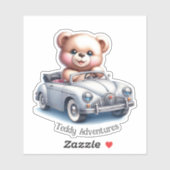 クマのぬいぐるみがコンバーチブルを運転する シール (シート)