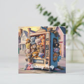 クマのぬいぐるみが入った自動販売機 招待状 (スタンド正面)