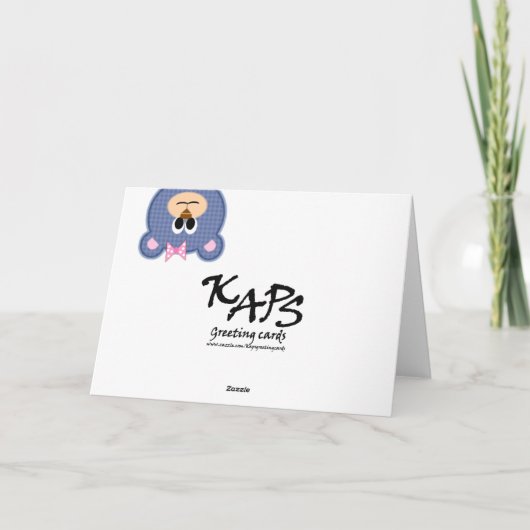 クマのぬいぐるみをよく見る カード (裏面)