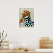 クマのぬいぐるみハグプリント ポスター (キッチン)