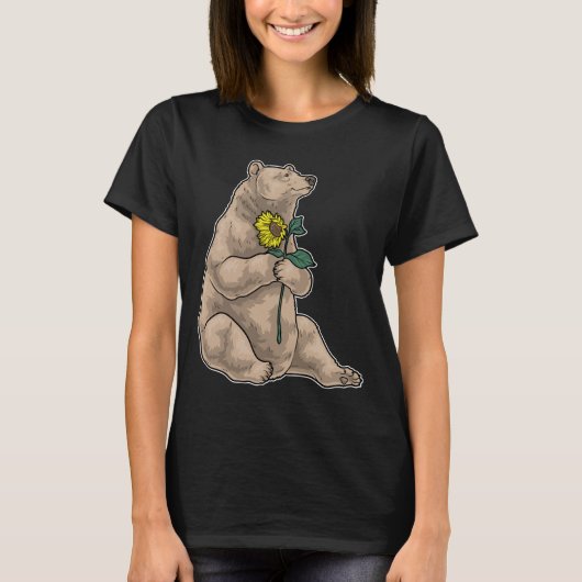クマのひまわり Tシャツ (正面)