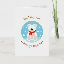 クマのようなクリスマスをお祈り 箔グリーティングカード