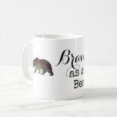クマのように勇敢なウォーターカラータイポグラフィー コーヒーマグカップ (正面左)