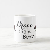 クマのように勇敢なウォーターカラータイポグラフィー コーヒーマグカップ (中央)