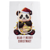 クマのように楽しいクリスマス！遊び心あふれるパンダのギフトバッグ ミディアムペーパーバッグ (裏面)