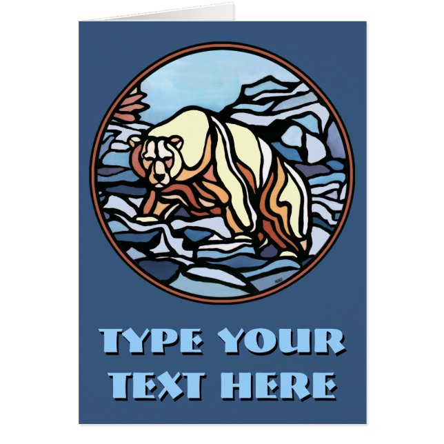 クマのアートカード オーダーメイド トライバル ポーラーベア アートカード (正面)