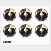 クマのアートステッカー オーロラ 北極クマステッカー ラウンドシール (シート)