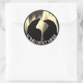 クマのアートステッカー オーロラ 北極クマステッカー ラウンドシール (バッグ)