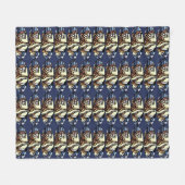 クマのアートブランケット ネイティブアート クマのブランケット フリースブランケット (正面(横))