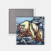 クマのアート冷蔵庫マグネット野生生物アートマグネット マグネット (正面/裏面)